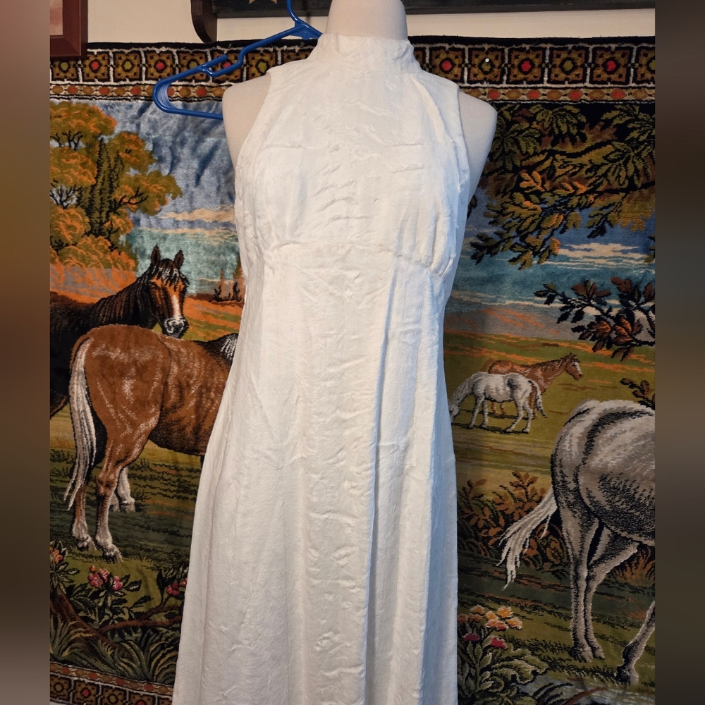 60s Faux Fur Maxi Dress Handmade